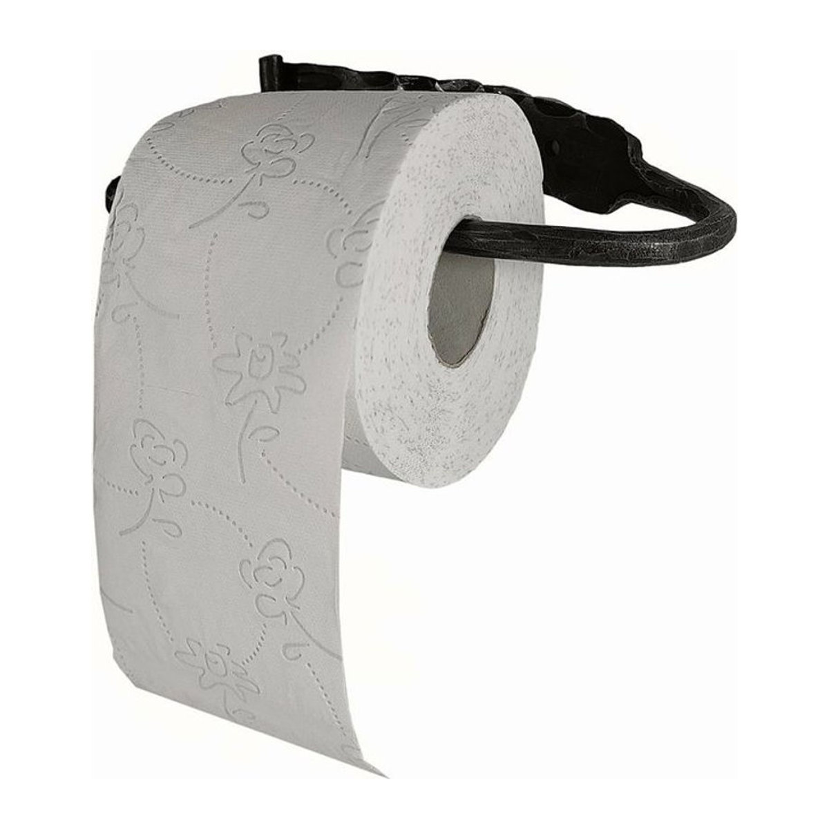 Toilettenpapierhalter aus Metall in Schwarz Matt im Vintage-Design für die Wandmontage - Bild 1