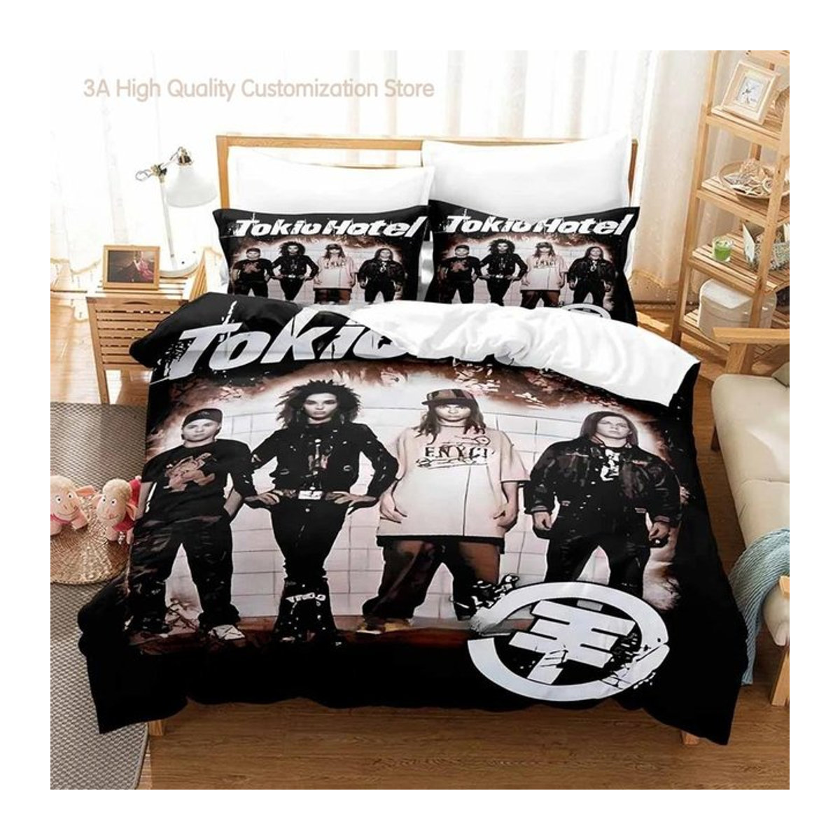 Tokio Hotel 3D Anime Bettwäsche-Set für Einzelbetten, 3-teilig, B/H: 140 x 210 cm - Bild 1