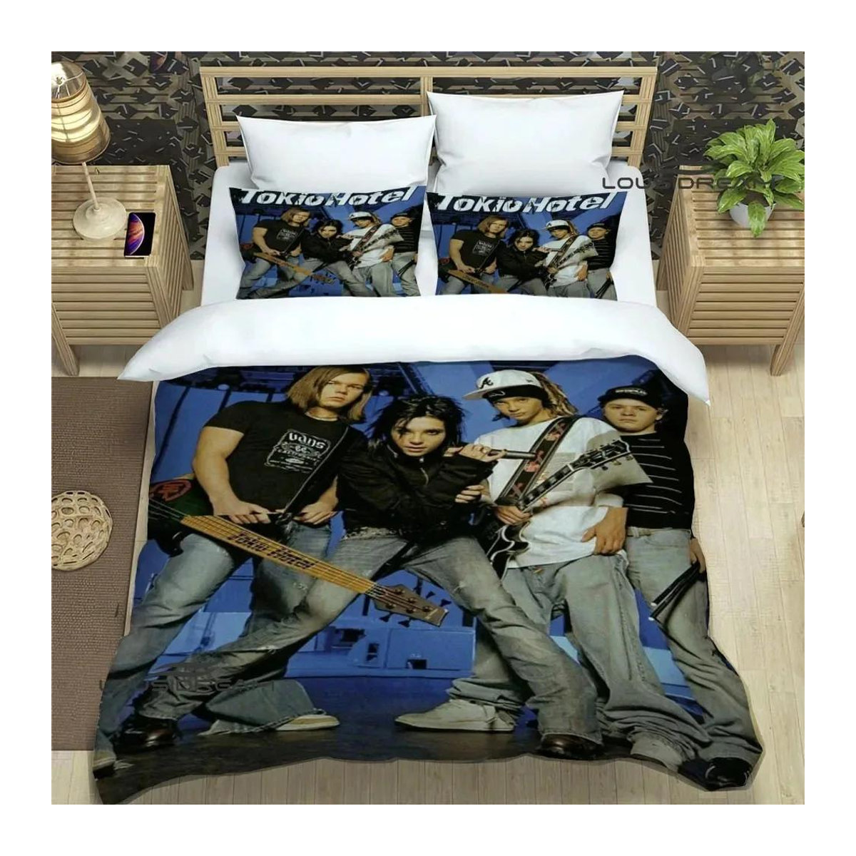 Tokio Hotel Bettwäsche Set mit Bettdecke, Bettbezug und Kissenbezug für das Kinderzimmer, 3-teilig, B/H: 70 x 133 cm - Bild 1
