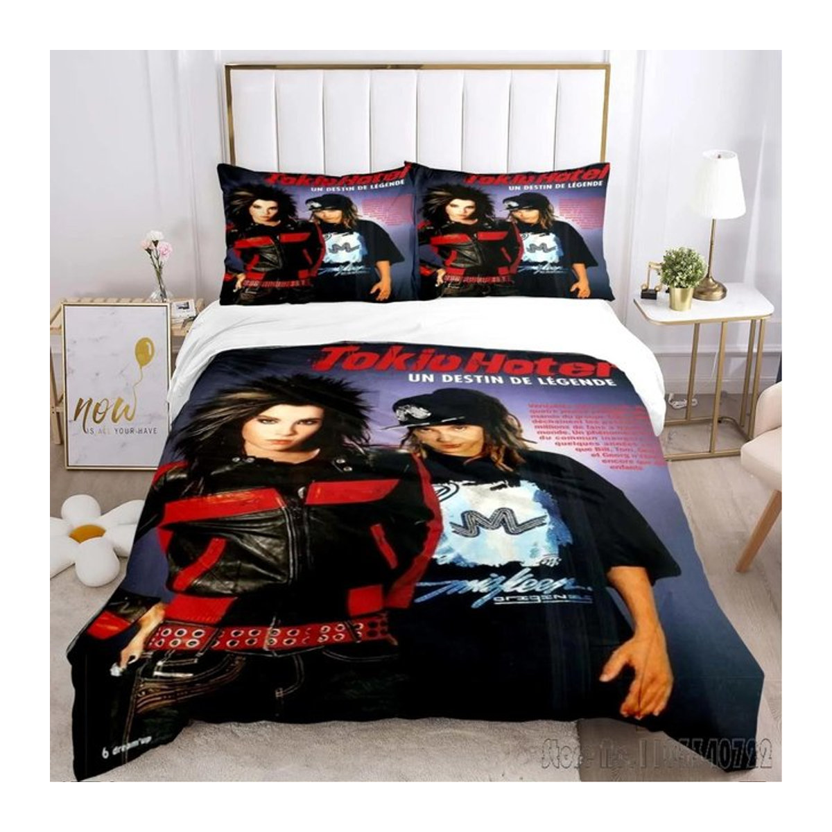Tokio Hotel Bettwäscheset für Einzelbetten mit Reißverschluss, Größe: 140 x 210 cm - Bild 1