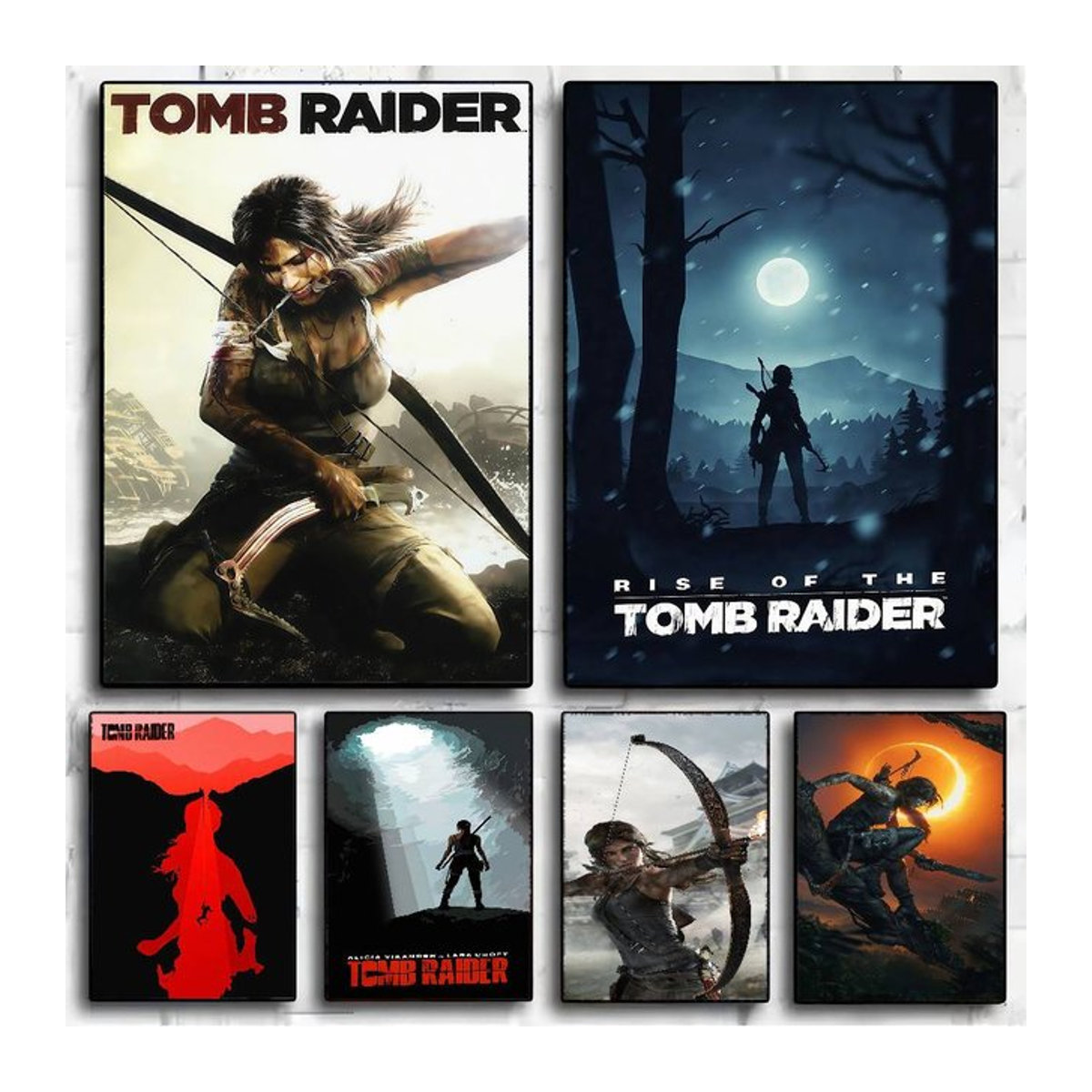 Tomb Raider Vintage Poster im Portraitformat als rechteckiger Wanddruck für dein Home Decor - Bild 1