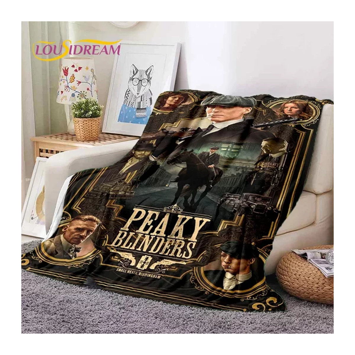 Tommy Shelby Peaky Blinders Flanell-Überwurfdecke für Bett, Sofa und Picknick - Bild 1
