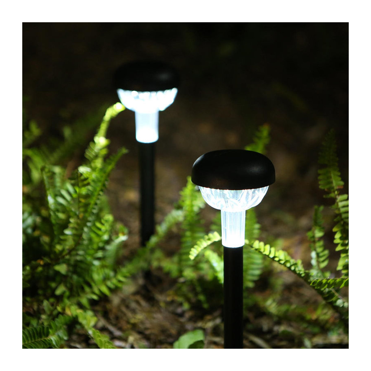 Tomshine 6er Set Solarbetriebene LED Außenlampen für den Rasen, Warmweiß, IP65 wasserdicht, Schwarz/Weiß - Bild 11