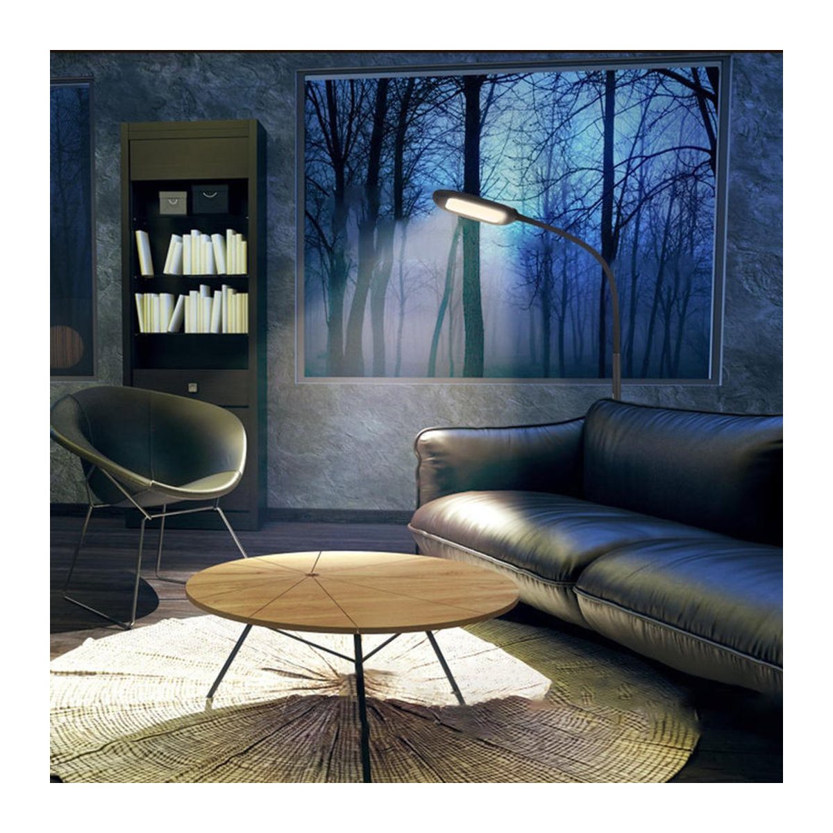 Tomshine LED-Stehlampe mit Fernbedienung und Touch-Steuerung in Schwarz aus Metall und Acryl mit 4 Farben und hoher Lumen-Zahl - Bild 5