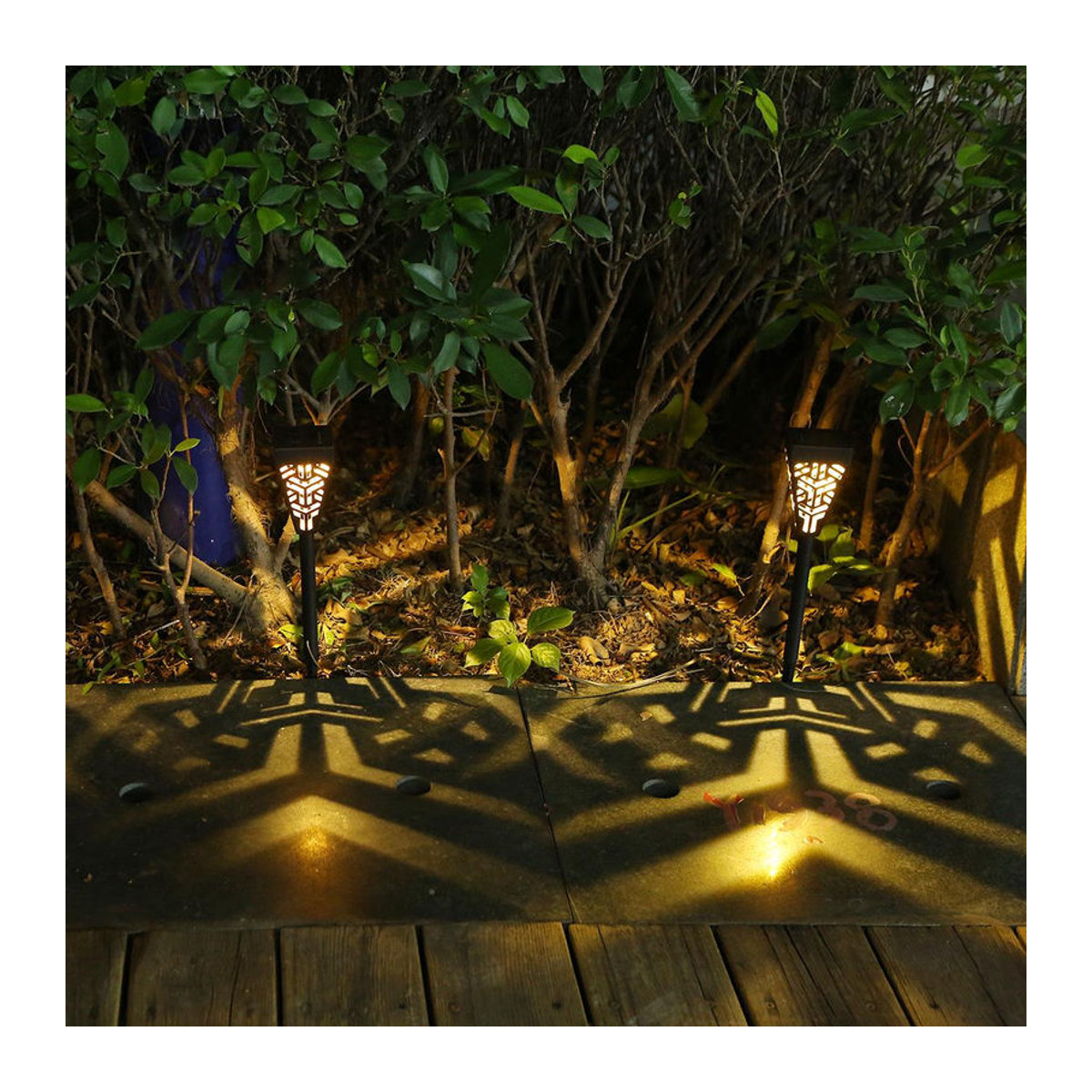 Tomshine Solarleuchte LED Gartenbeleuchtung mit Sensor, Warmweiß, Kunststoff, IP44, Modern - Bild 2