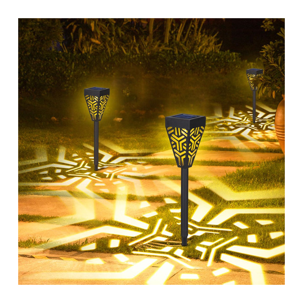 Tomshine Solarleuchte LED Gartenbeleuchtung mit Sensor, Warmweiß, Kunststoff, IP44, Modern - Bild 6