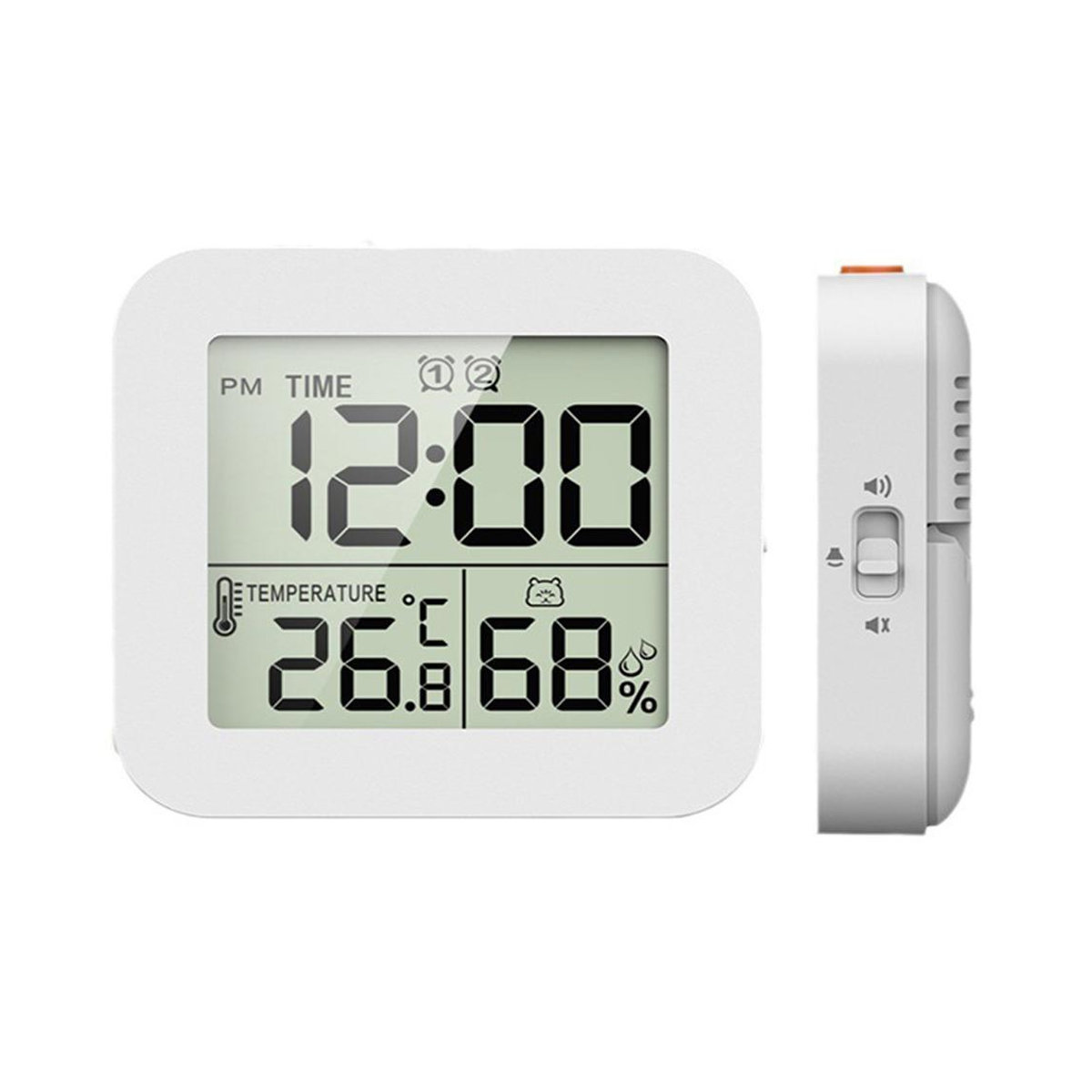 TOMTOP JMS Hygrothermograph mit LCD-Digitalanzeige als Multifunktionsuhr und Timer, Schwarz - Bild 1