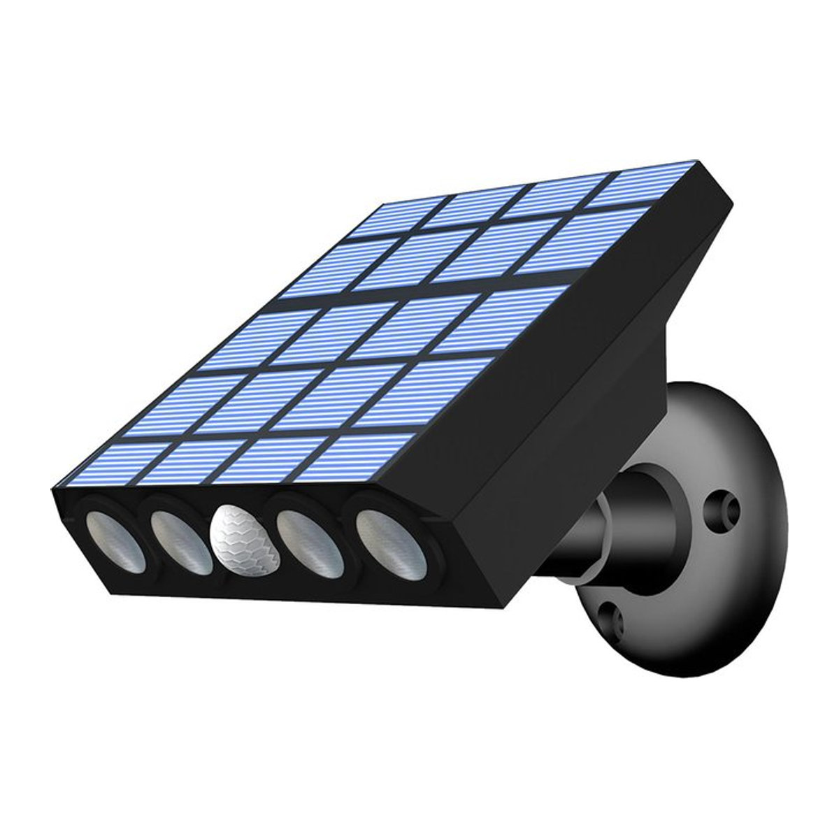TOMTOP JMS Solarbetriebene LED Sicherheitsleuchte in Überwachungskamera-Optik mit PIR-Bewegungssensor, warm weiß - Bild 1