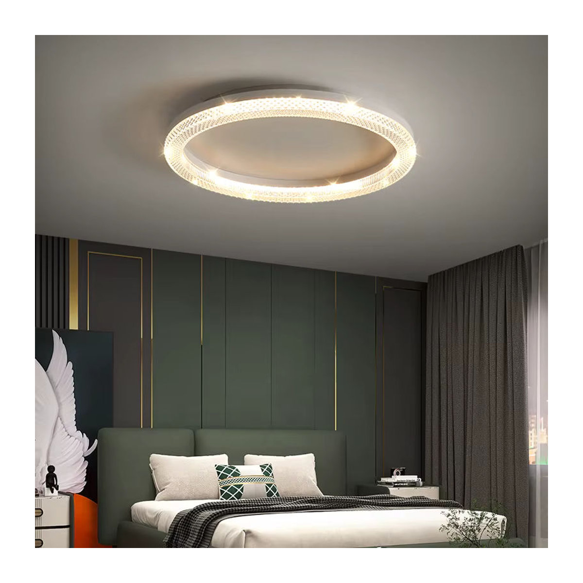 TONDI LED Ring Deckenleuchte im Nordic Design für Schlafzimmer, Küche und Esszimmer, Gold/Weiß - Bild 2