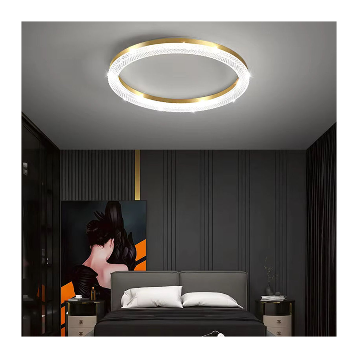 TONDI LED Ring Deckenleuchte im Nordic Design für Schlafzimmer, Küche und Esszimmer, Gold/Weiß - Bild 3