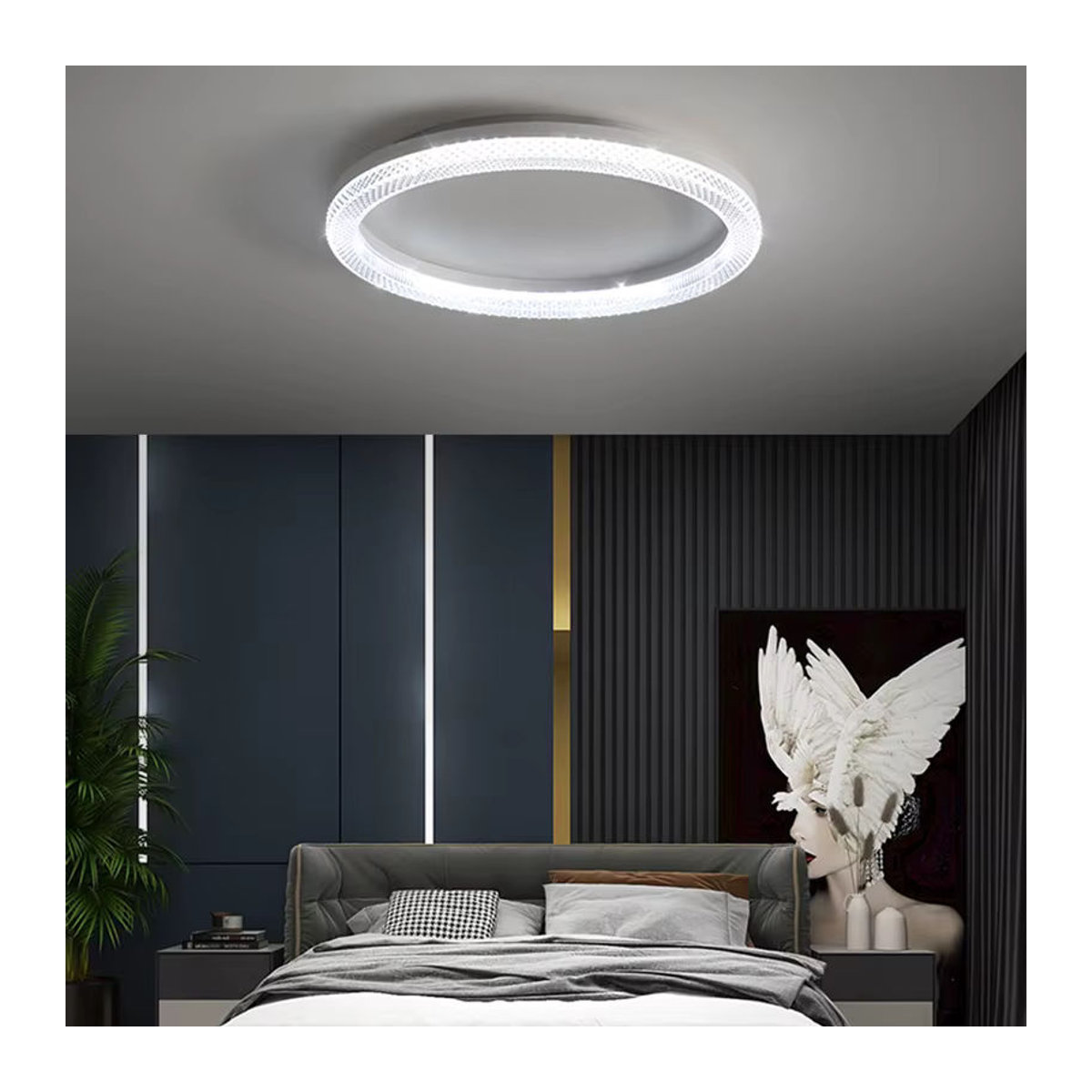 TONDI LED Ring Deckenleuchte im Nordic Design für Schlafzimmer, Küche und Esszimmer, Gold/Weiß - Bild 4
