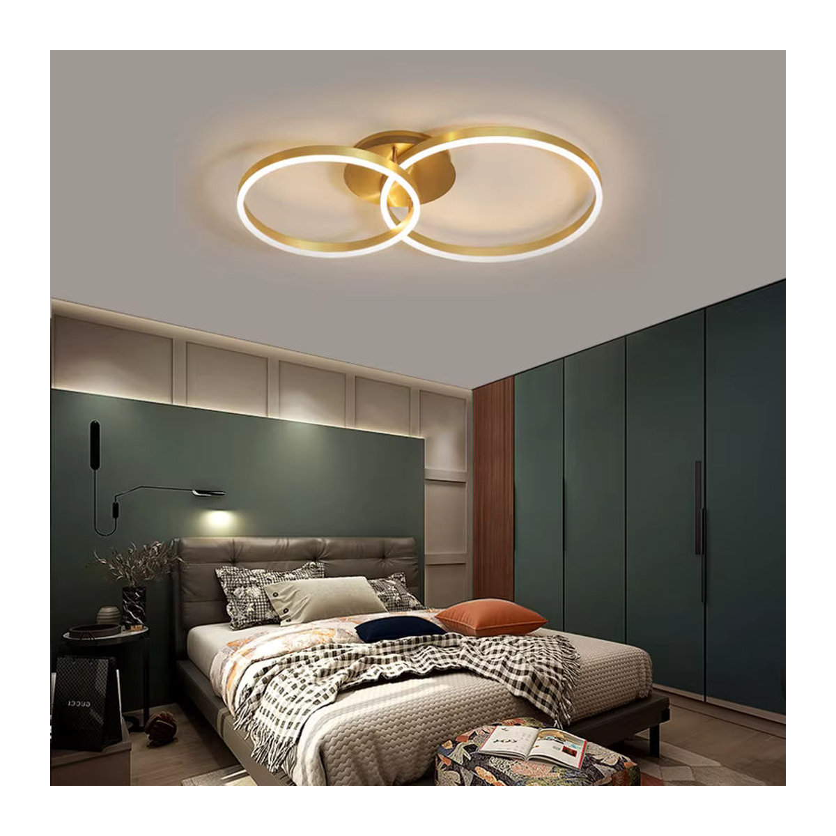 TONDI LED Ring Kronleuchter Modern in Schwarz mit Fernbedienung - Bild 2