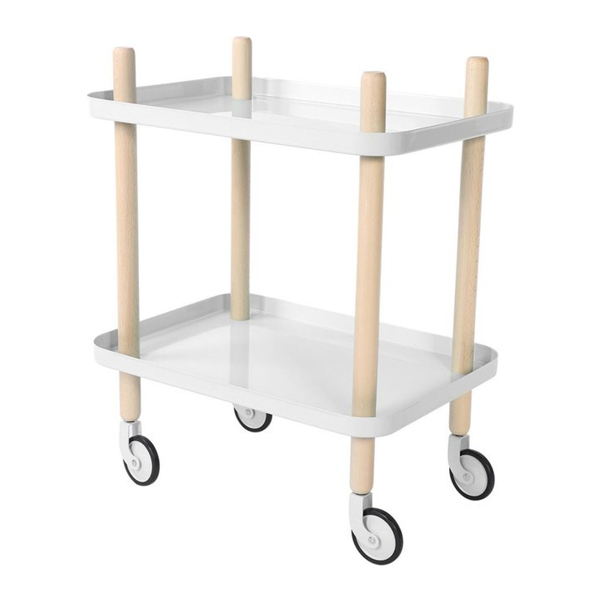 Tooarts Aufbewahrungswagen aus Karbonstahl, zweischichtiger rollbarer Organizer-Wagen in Weiß - Bild 1