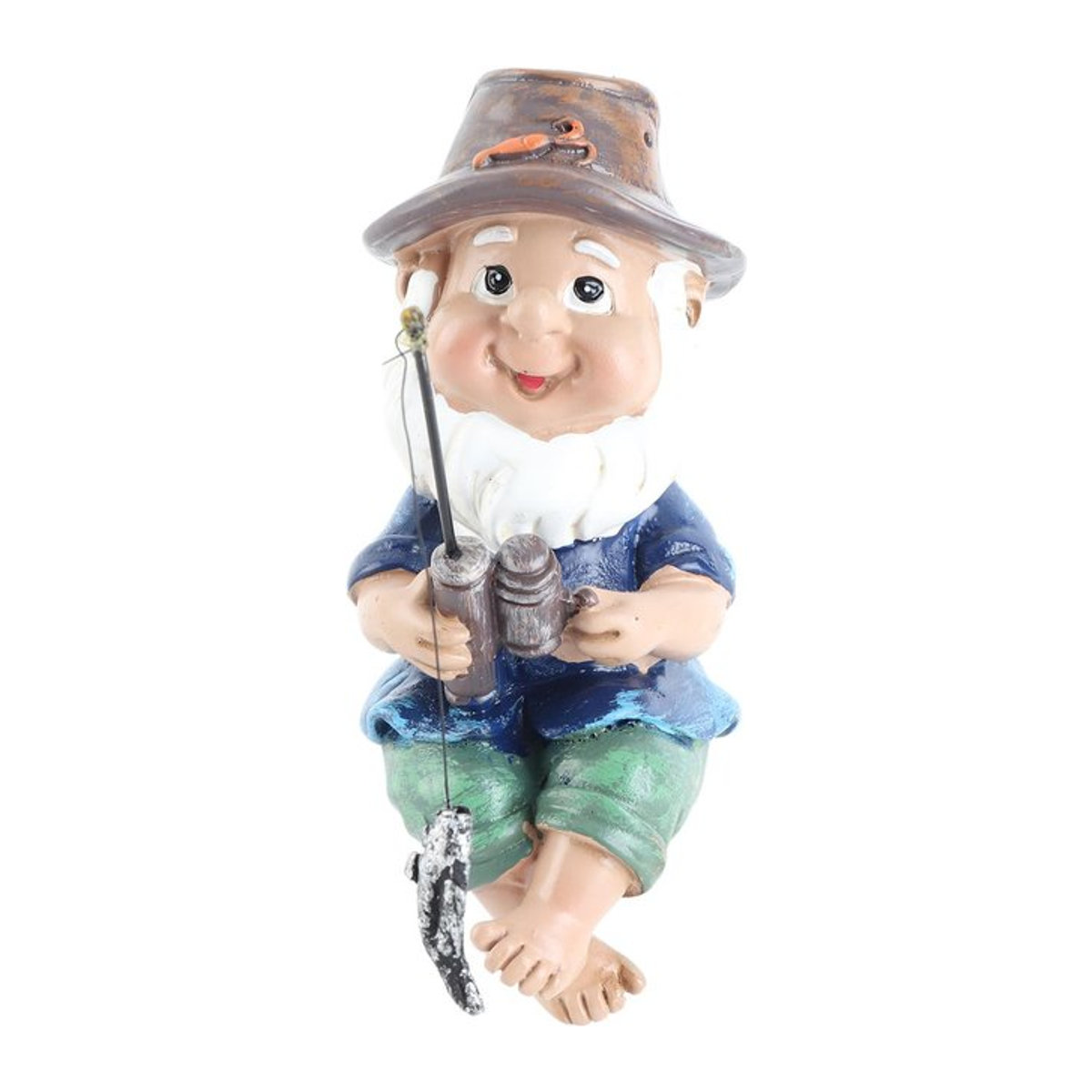 Tooarts Fischerfigur aus Kunstharz mit lebensechten Details für deinen Garten - Bild 1