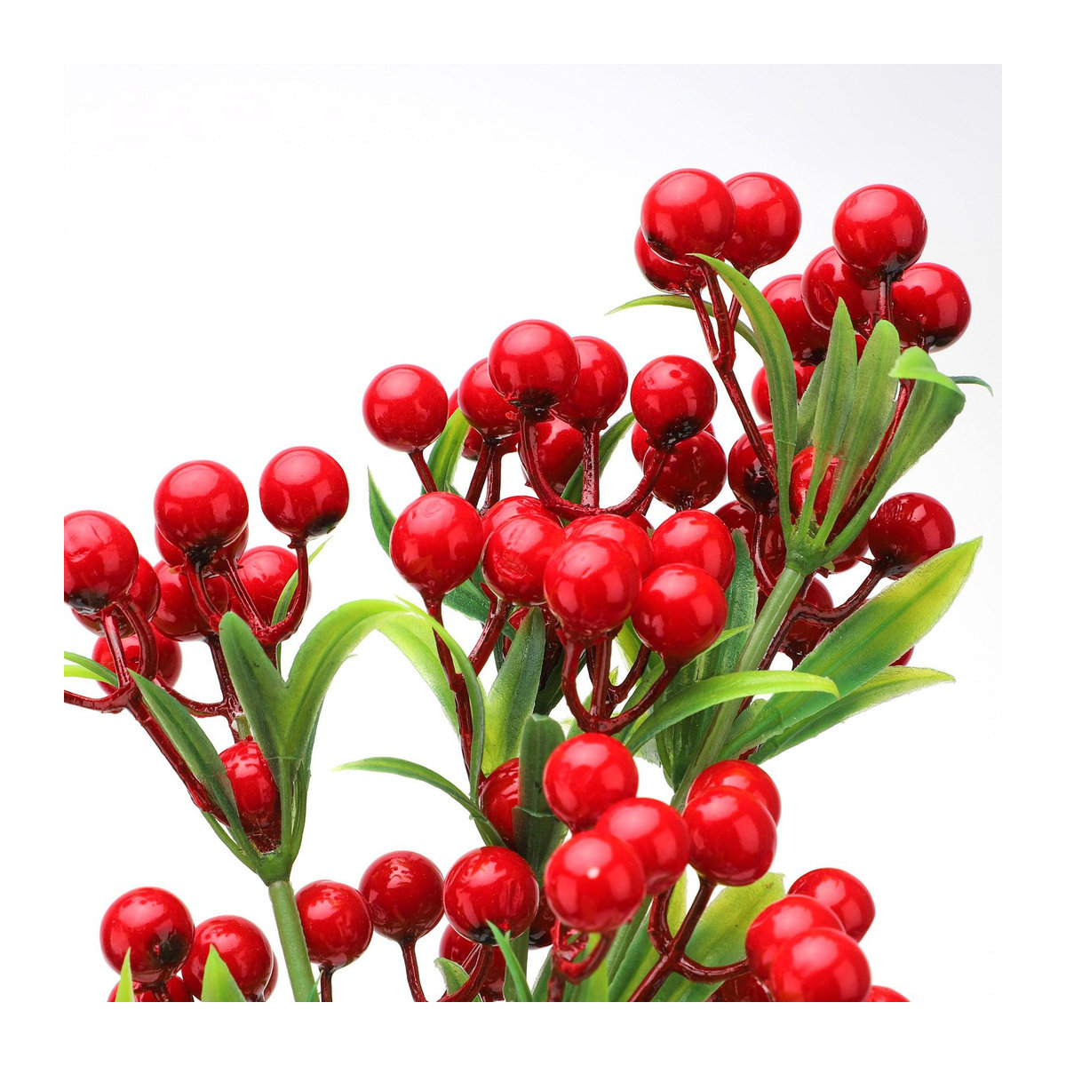 Tooarts Weihnachtsdekoration Simulationspflanze mit roten Beeren, künstlicher Zweig für Herbst und Weihnachten - Bild 3