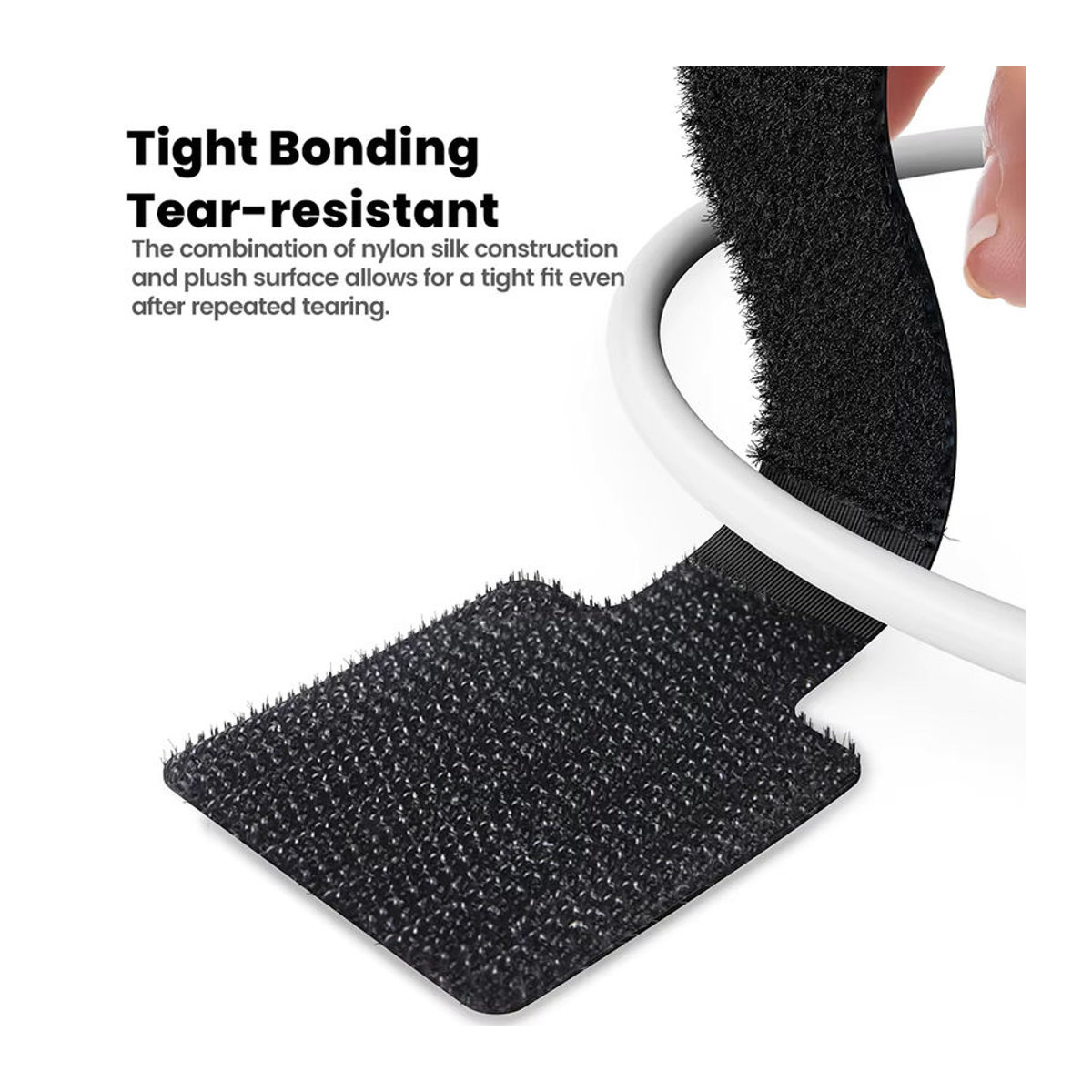 Toocki selbstklebende Klettverschluss Kabelbinder zur Kabelorganisation, wiederverwendbare Kabelhalter für dein Büro und Schreibtisch, Schwarz oder Weiß - Bild 3