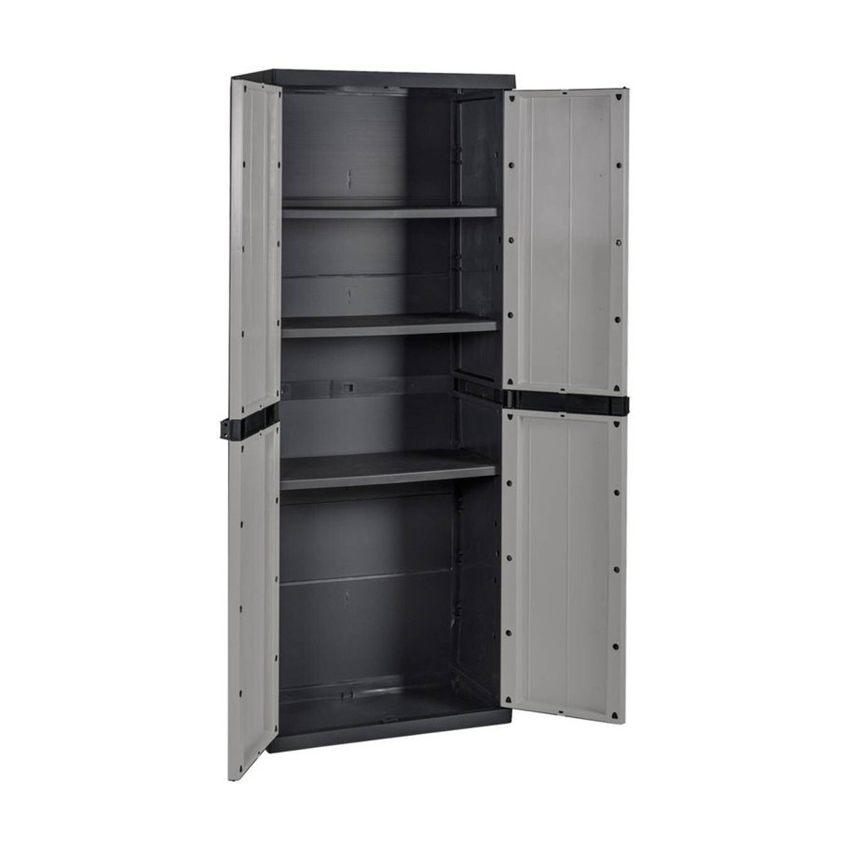 Toomax Kunststoffschrank mit 2 Drehtüren in Grau und Schwarz, B/H/T: 64 x 165 x 37 cm - Bild 3