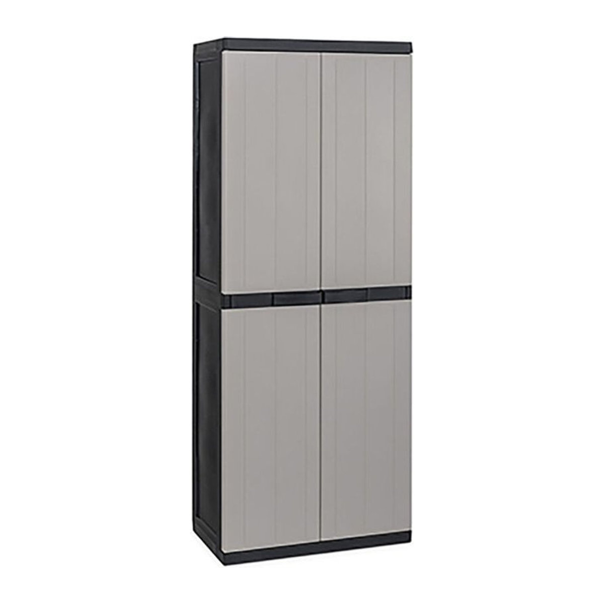 Toomax Kunststoffschrank mit 2 Drehtüren in Grau und Schwarz, B/H/T: 64 x 165 x 37 cm - Bild 5