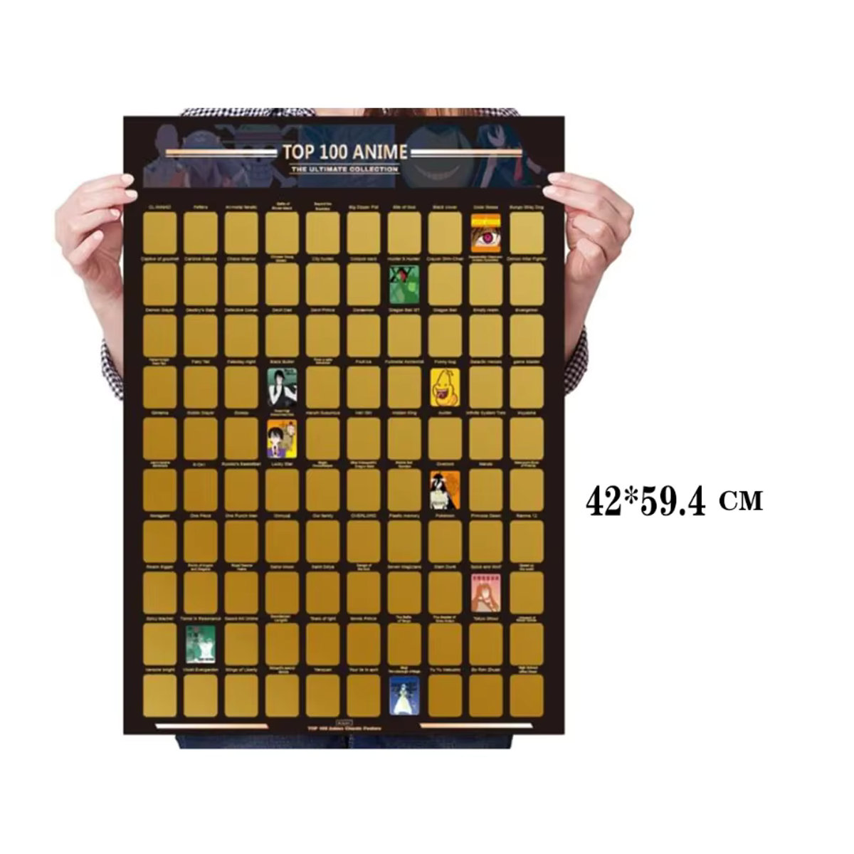 Top 100 Anime Rubbel-Poster mit Schaber für Anime-Liebhaber, Breite: 42,0 cm, Höhe: 59,4 cm - Bild 2