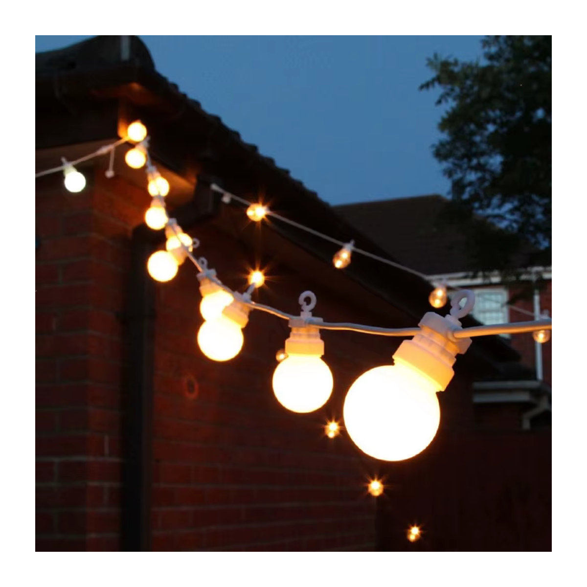 Topdii LED Globe Ball Lichterkette für Garten und Außenbereich in den Längen 8m, 13m oder 24m zur Dekoration von Terrasse und Hinterhof - Bild 3