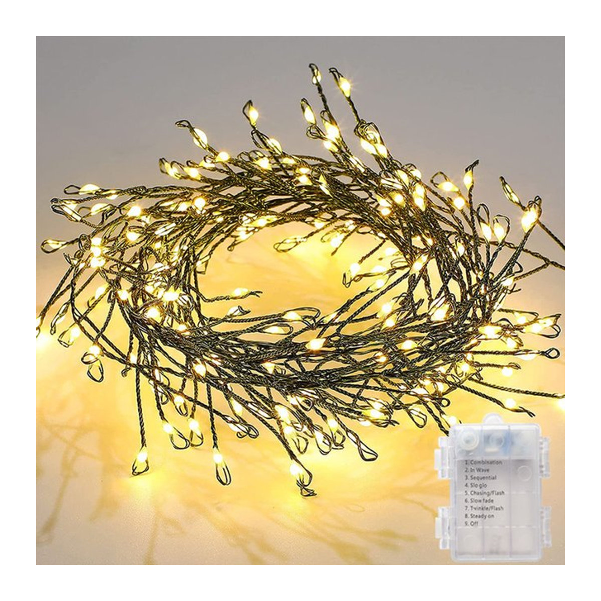 Topdii LED-Lichterkette mit 100 oder 200 LEDs in Grün für Innenbereich und Dekoration - Bild 1