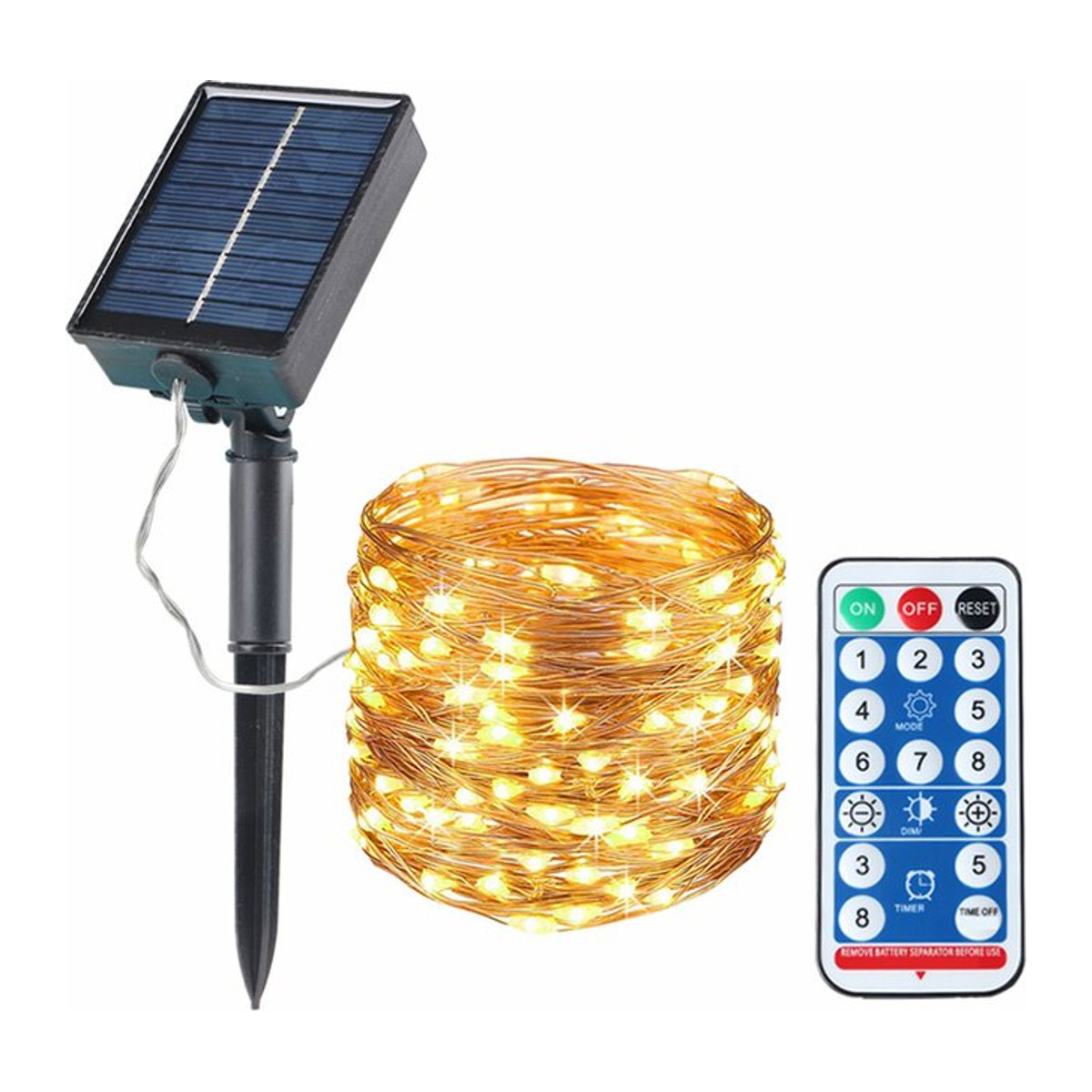 Topdii Solar LED Lichterkette mit Fernbedienung wasserdicht für Garten Terrasse und Outdoor Dekoration - Bild 1