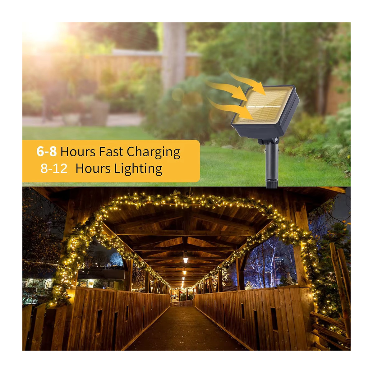 Topdii Solar LED Lichterkette mit Fernbedienung wasserdicht für Garten Terrasse und Outdoor Dekoration - Bild 2