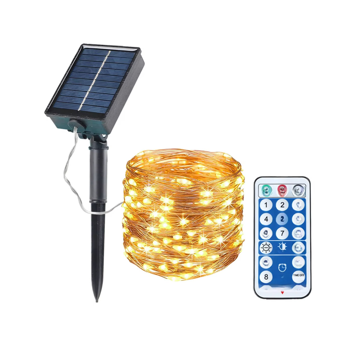 Topdii Solar LED Lichterkette mit Fernbedienung wasserdicht für Garten Terrasse und Outdoor Dekoration - Bild 4