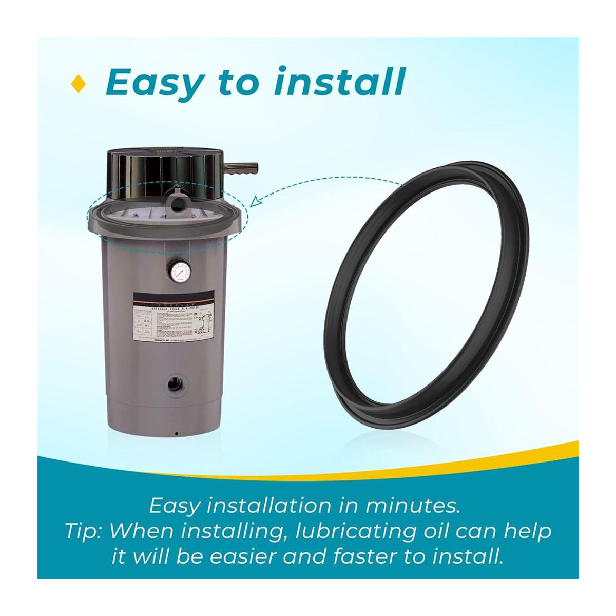 Topfactory Membrandichtung Ersatz für Hayward Perflex EC65 EC75 Filter ECX1105 G348 - Bild 2