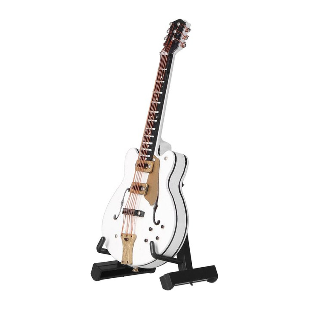 TOPINCN Miniatur-Gitarrenmodell aus Holz in Weiß als dekoratives Musikinstrument-Ornament für dein Zuhause oder dein Büro - Bild 1