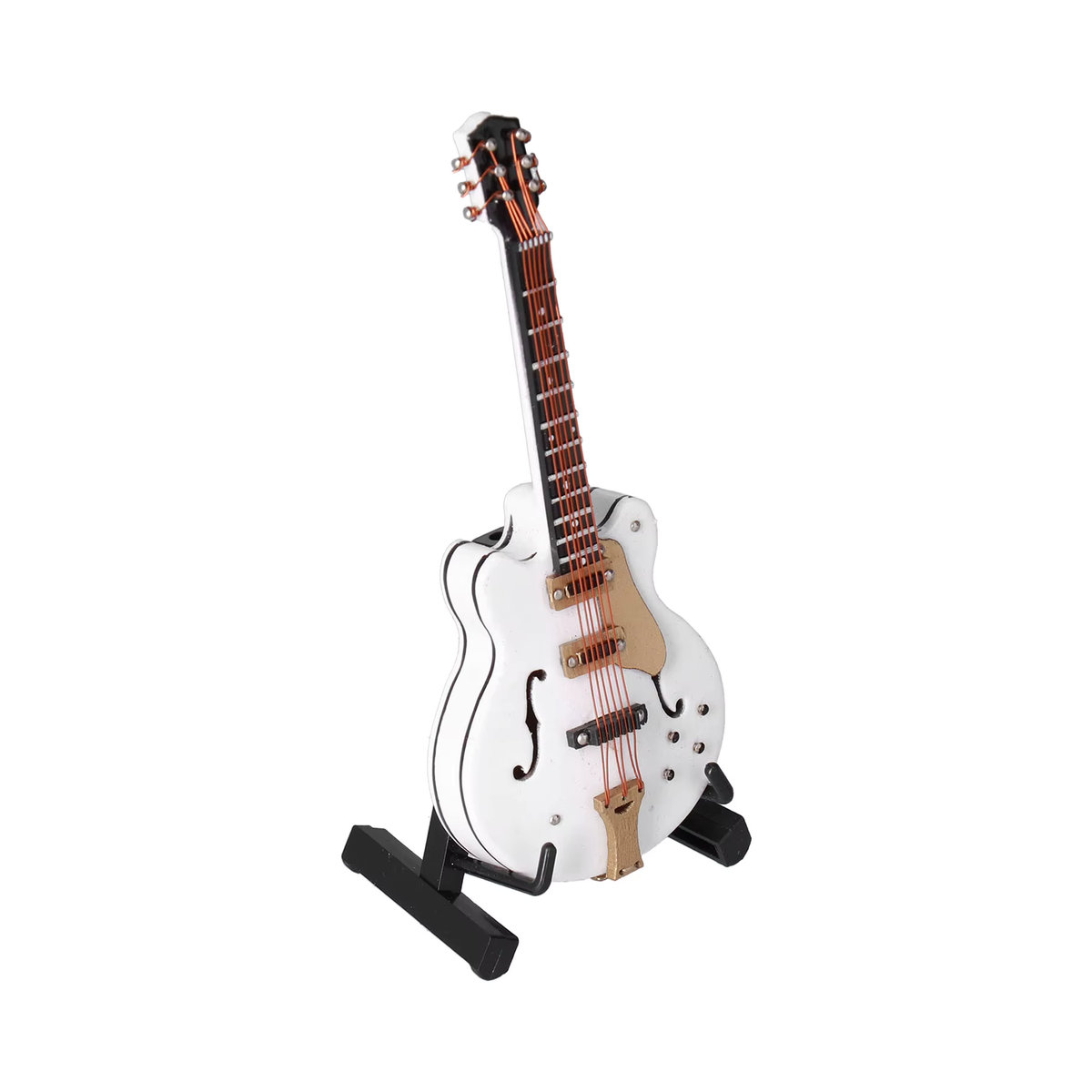 TOPINCN Miniatur-Gitarrenmodell aus Holz in Weiß als dekoratives Musikinstrument-Ornament für dein Zuhause oder dein Büro - Bild 2