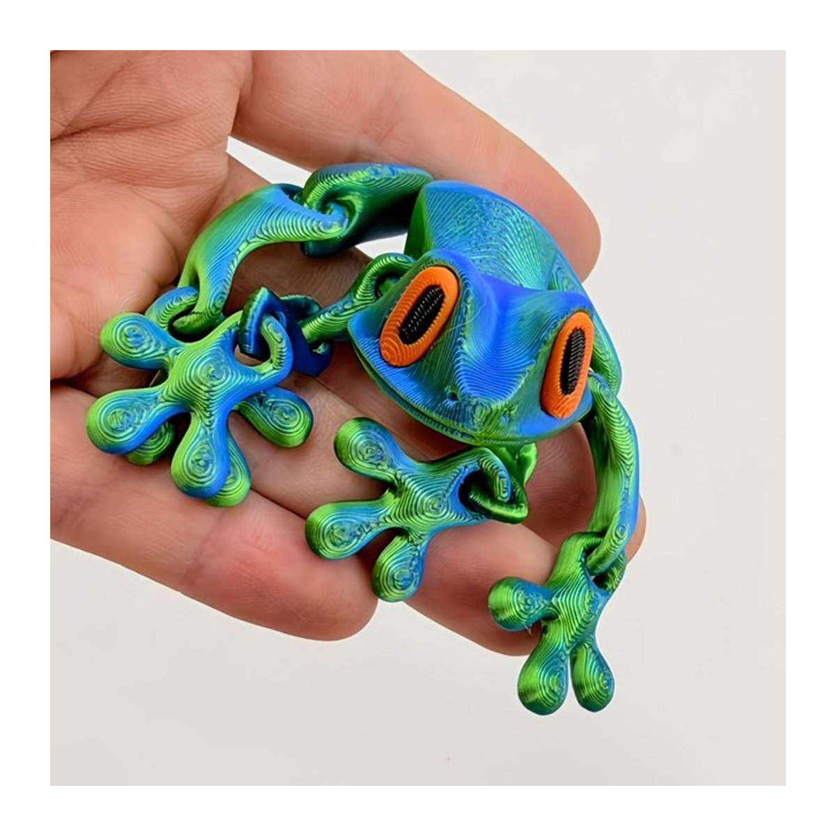 Topmix Froschfigur mit magnetischen beweglichen Gelenken als Stressspielzeug und Kühlschrankmagnet in Multicolor, Höhe: 12 cm - Bild 1