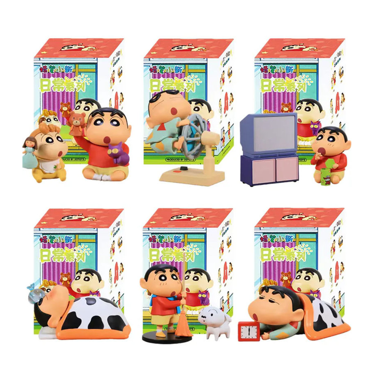 TOPTOY Crayon Shin-chan Anime Blindbox Set mit 6 Figuren aus Kunststoff, mehrfarbiges Sammlerstück und Ornament - Bild 3