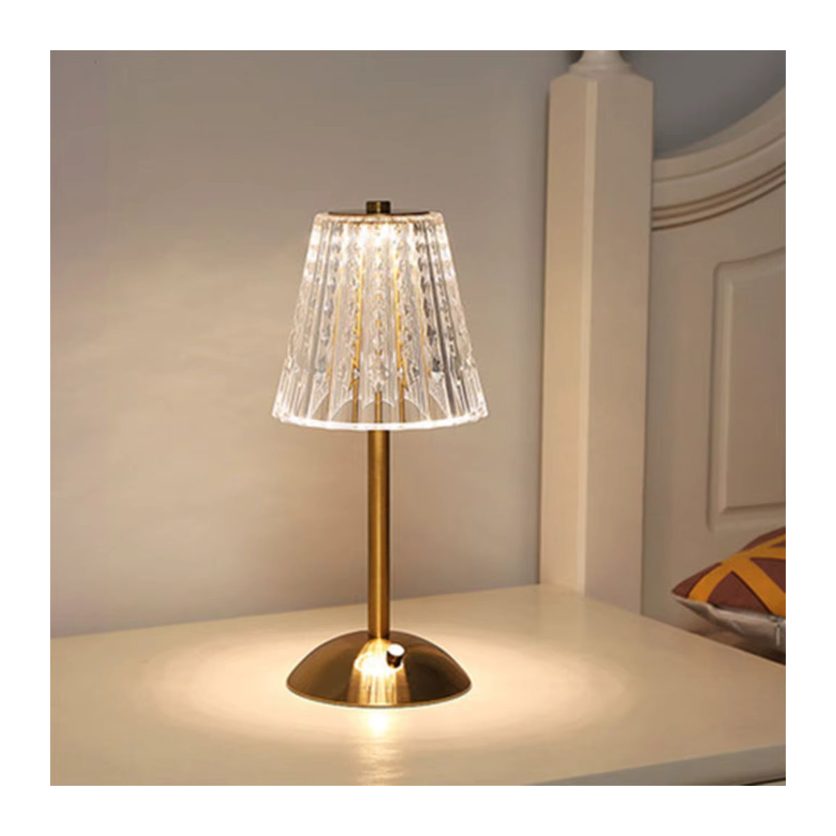 Topwinson Luxus Kristall Tischlampe im Diamant-Design mit Touch-Funktion für das Schlafzimmer - Bild 2