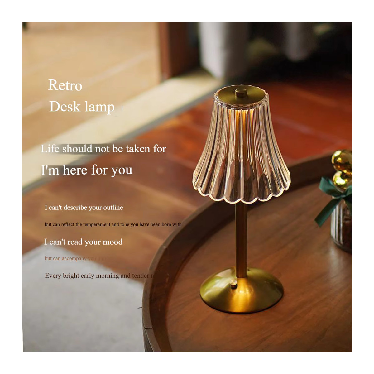 Topwinson Luxus Kristall Tischlampe im Diamant-Design mit Touch-Funktion für das Schlafzimmer - Bild 5