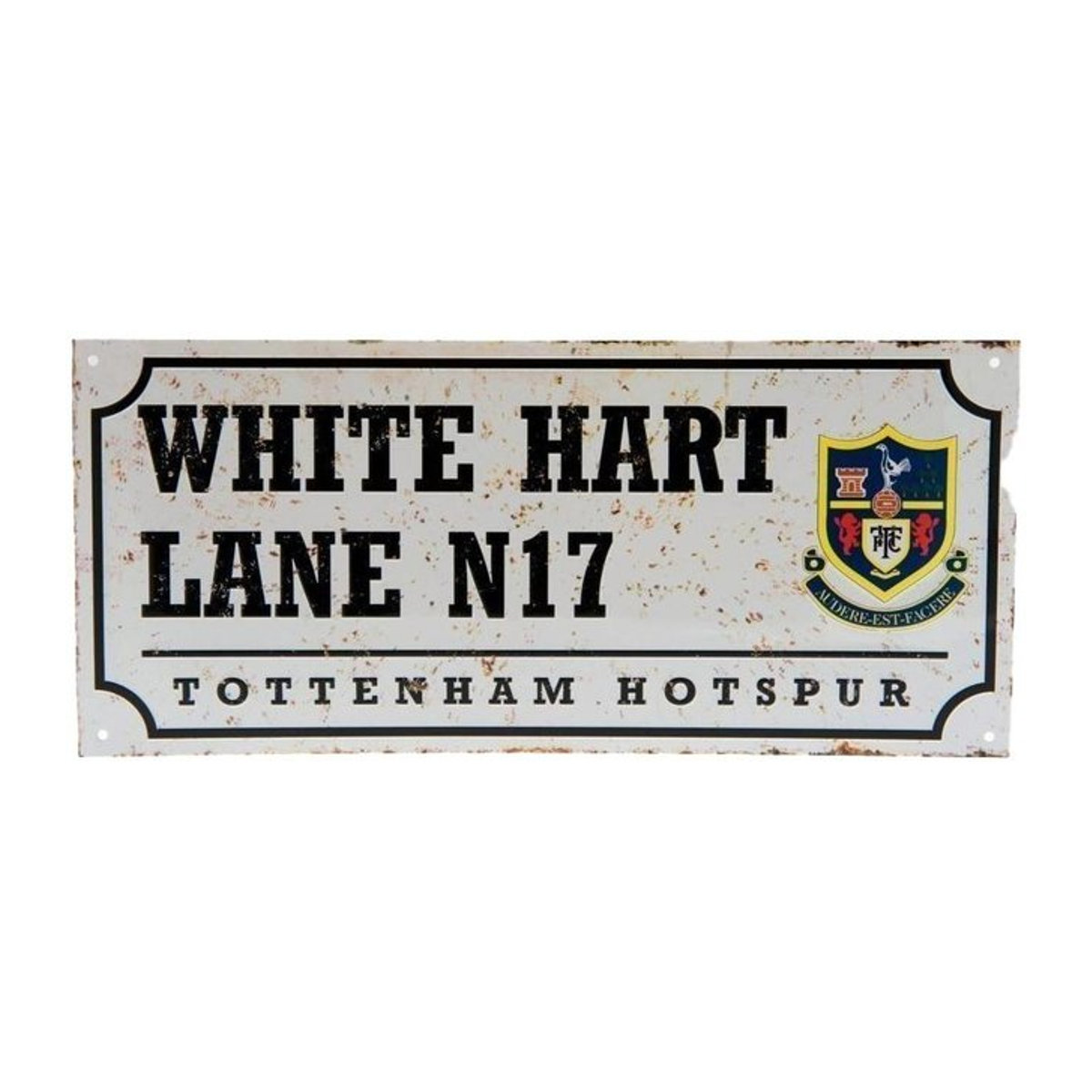 Tottenham Hotspur FC Nostalgie-Straßenschild aus Metall in Schwarz/Silber - Bild 1