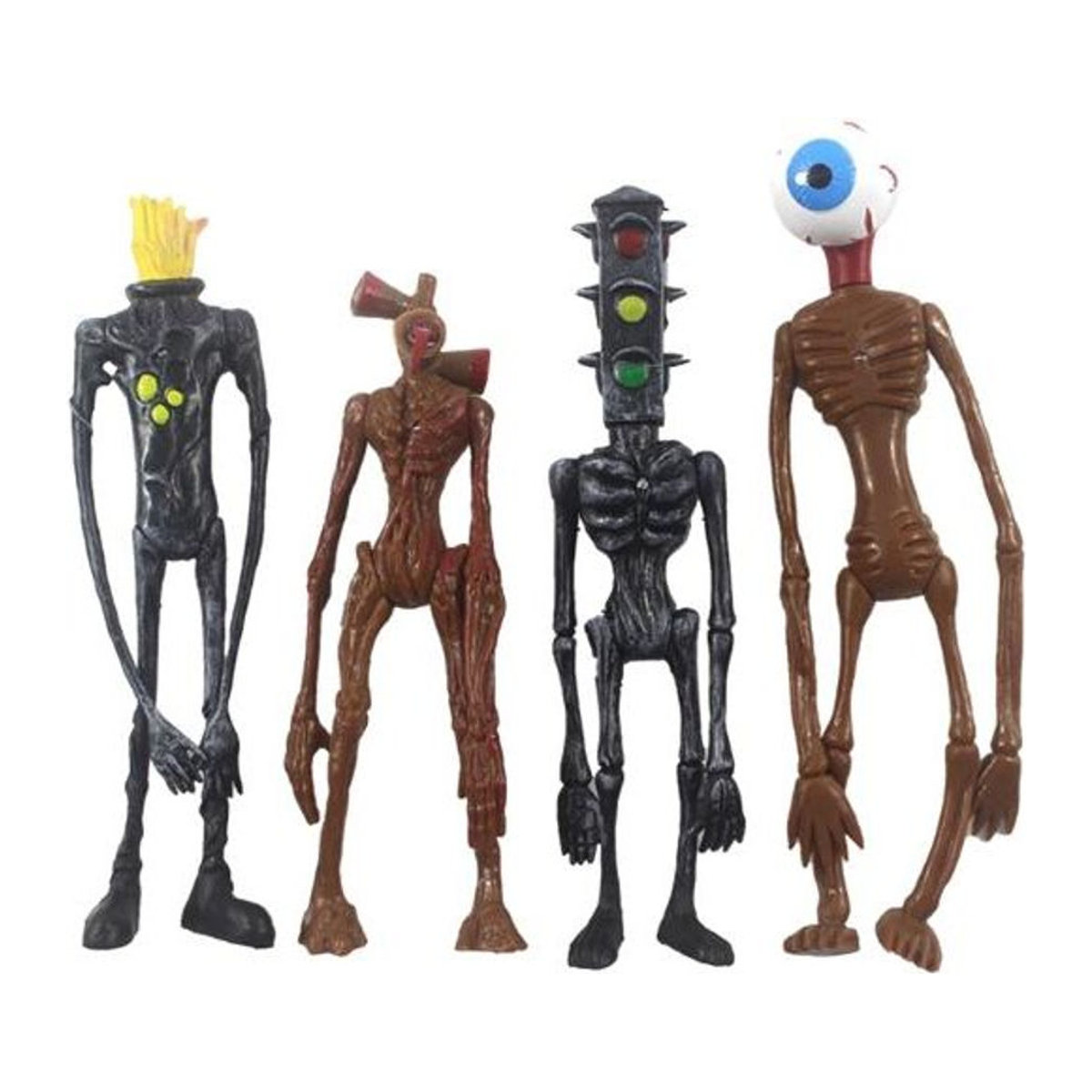 Toy Heart Sirenen Kopf Action Figuren aus Kunststoff für Kinder, 4er Set, mehrfarbig, Schreibtisch Dekoration - Bild 1