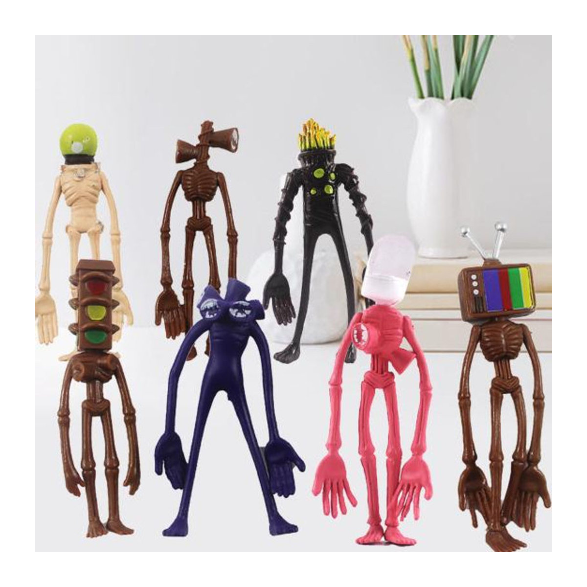 Toy Heart Sirenen Kopf Action Figuren aus Kunststoff für Kinder, 4er Set, mehrfarbig, Schreibtisch Dekoration - Bild 5