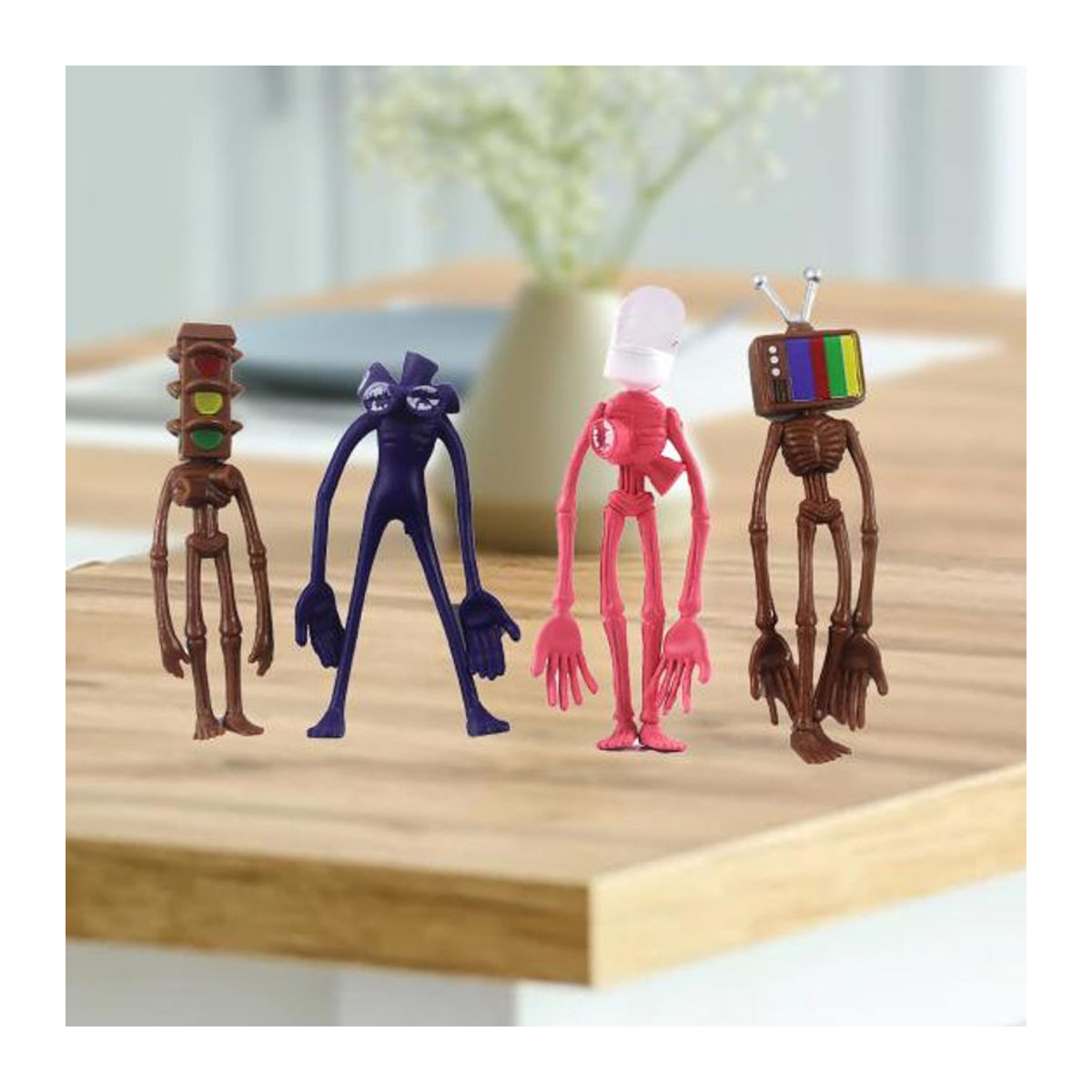 Toy Heart Sirenen Kopf Action Figuren aus Kunststoff für Kinder, 4er Set, mehrfarbig, Schreibtisch Dekoration - Bild 8