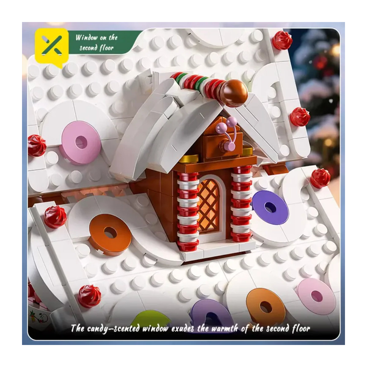 TOYLINX Weihnachts-Lebkuchenhaus DIY-Bausatz mit LED-Leuchten, mehrfarbiges Kunststoff-Modell für Kinder und Erwachsene - Bild 3