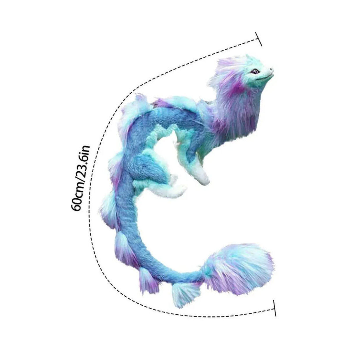 Toys D Blauer Drache Plüschtier als niedliches Stofftier für Kinder in Blau, Länge: 60 cm - Bild 2