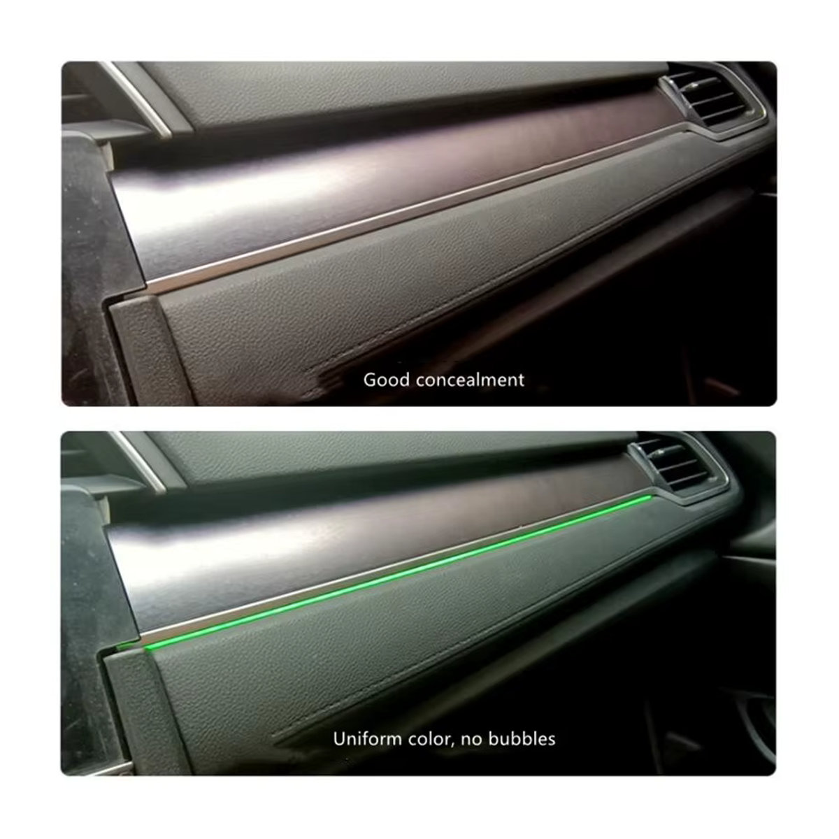 TPYCBX RGB LED Ambientebeleuchtung für das Auto mit Glasfaser und Acryl, Sound Control Atmosphäre Lampe mit 12V Zigarettenanzünder, Bunt - Bild 4