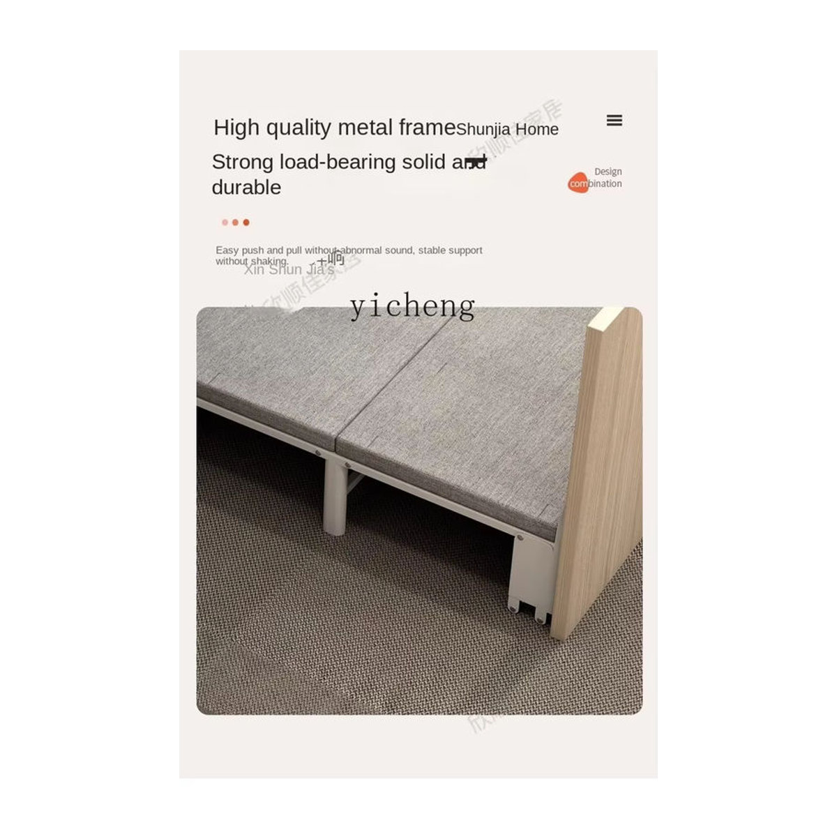 Tqh Multifunktionales Wandbett in Natur mit integriertem Schreibtisch, Kleiderschrank und Bücherregal im minimalistischen Design - Bild 6