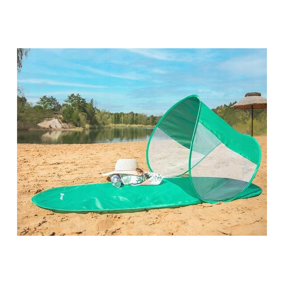 Tracer Mint Faltbare Strandmatte mit Dach in Mint, B/T: 145 x 70 cm - Bild 2