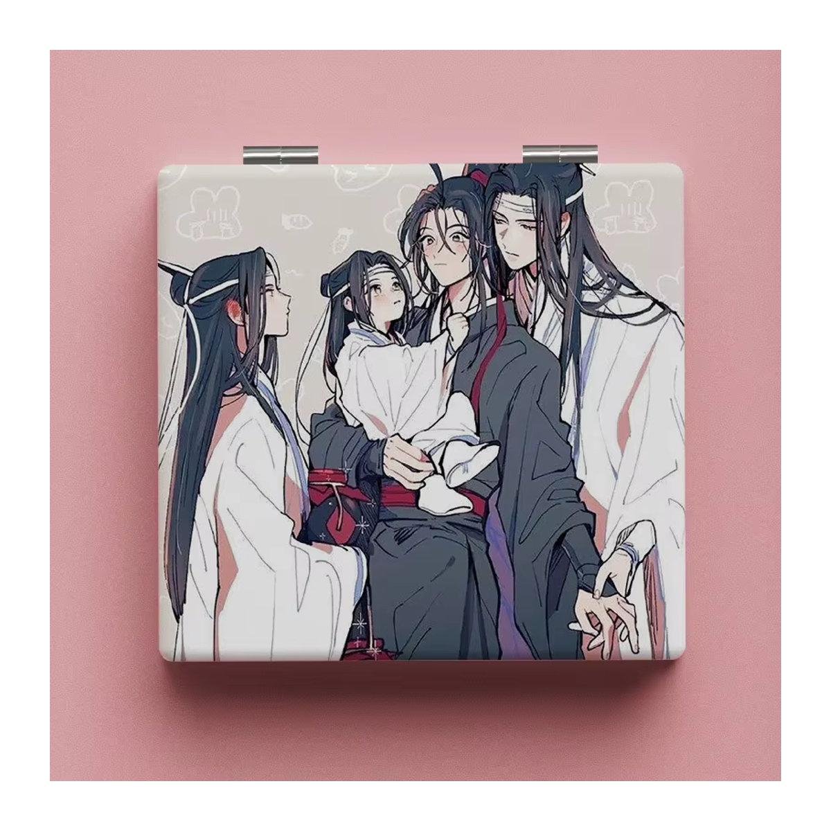 Tragbarer Anime Klappspiegel Mo Dao Zu Shi Lan Wangji Wei Wuxian Cosplay Schminkspiegel mit Vergrößerung und Stützefunktion - Bild 2