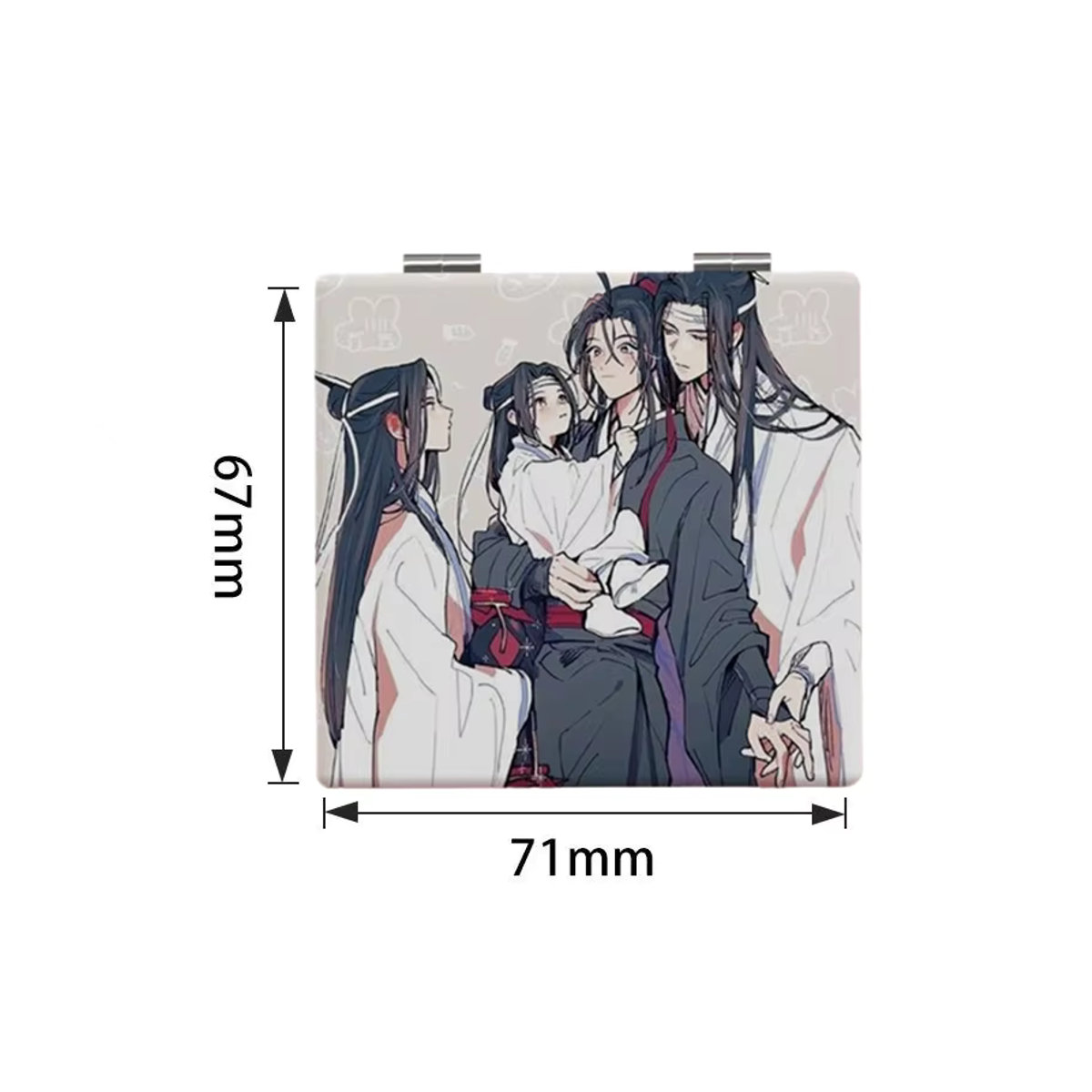Tragbarer Anime Klappspiegel Mo Dao Zu Shi Lan Wangji Wei Wuxian Cosplay Schminkspiegel mit Vergrößerung und Stützefunktion - Bild 3