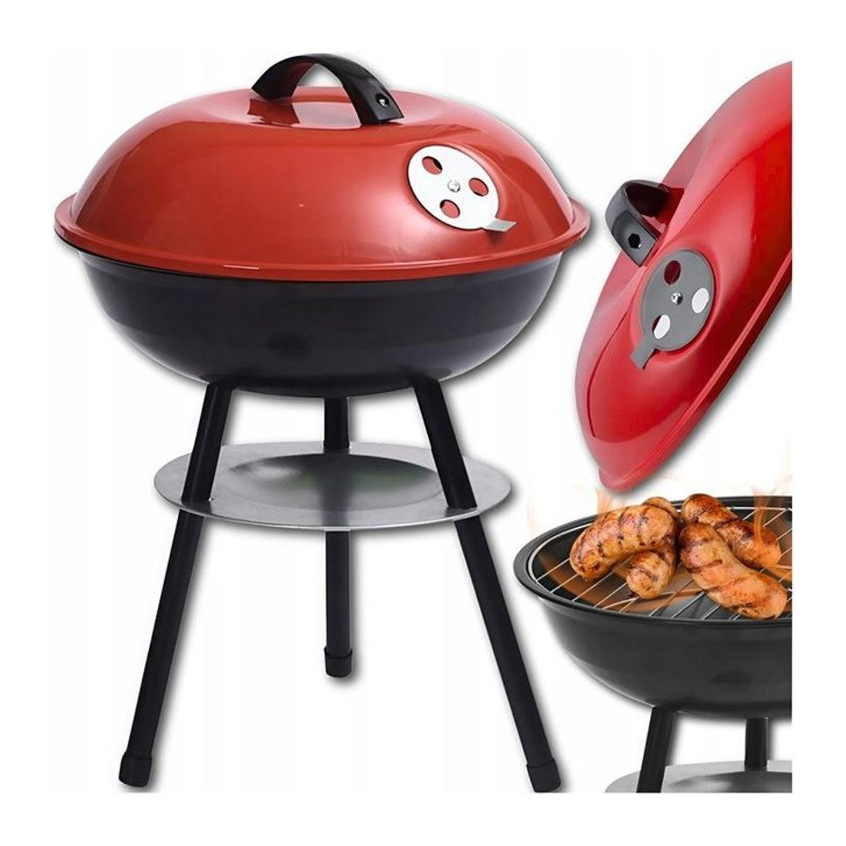 Tragbarer Kohlegrill auf Rädern für den Garten mit 48 cm Durchmesser - Bild 1
