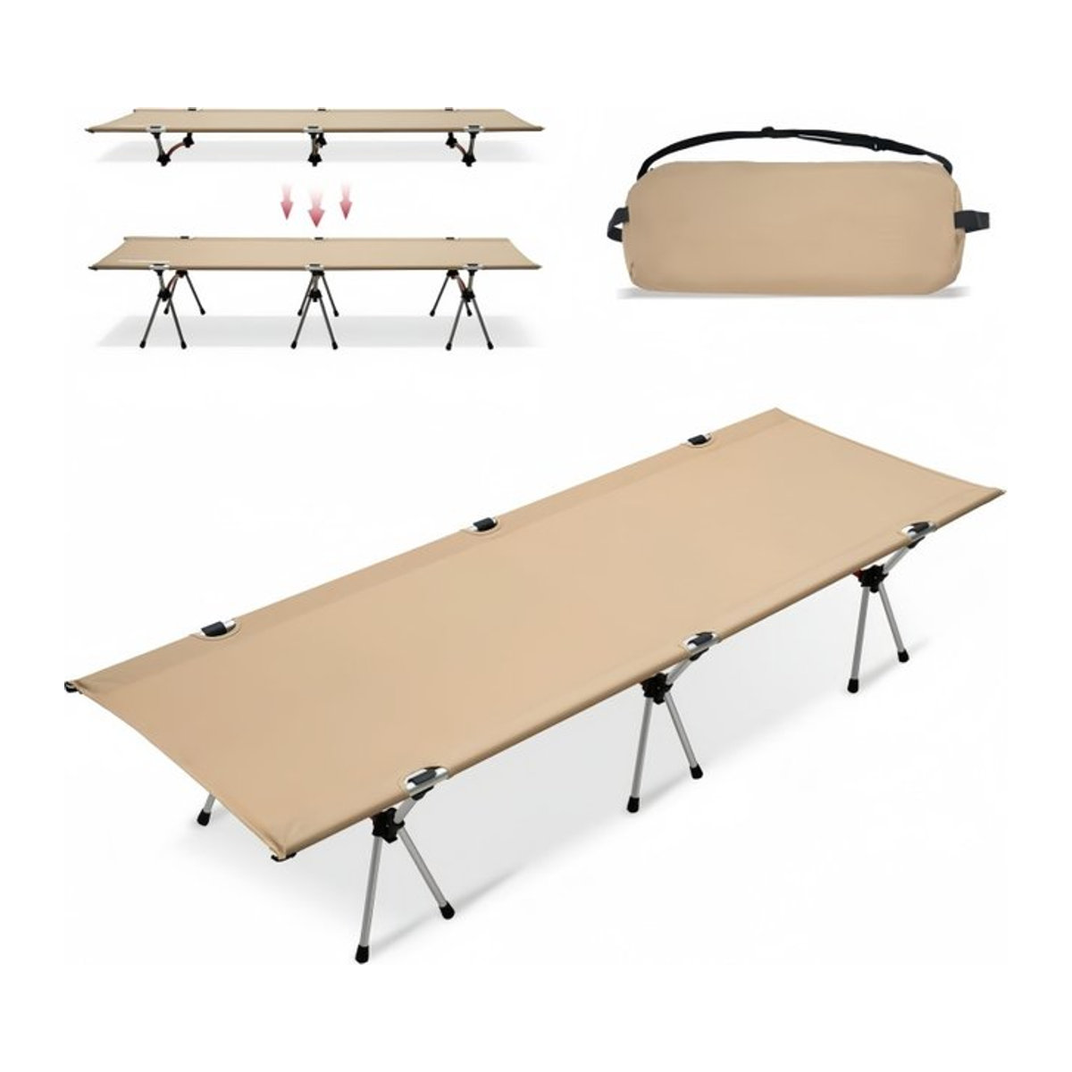 Tragbares Outdoor Camping Klappbett aus ultraleichter Aluminiumlegierung für Erwachsene und Kinder - Bild 1