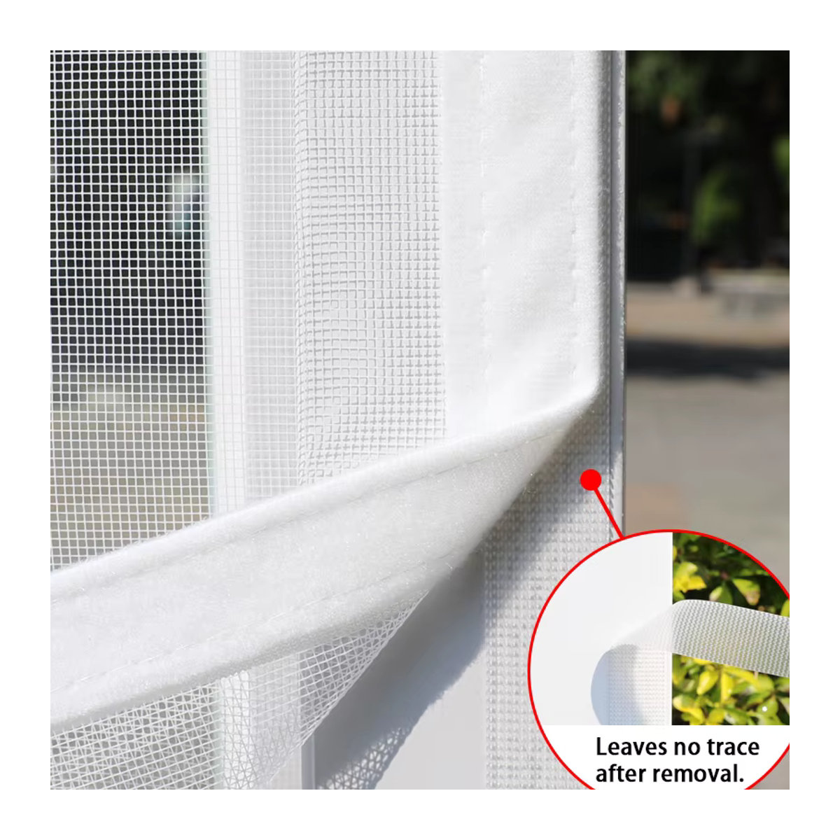 TranquilTouch Fensterschutz in Weiß: Atmungsaktives Mückennetz zur Staubverteidigung für Fenster und Terrassentüren zur werkzeuglosen Einrichtung - Bild 4