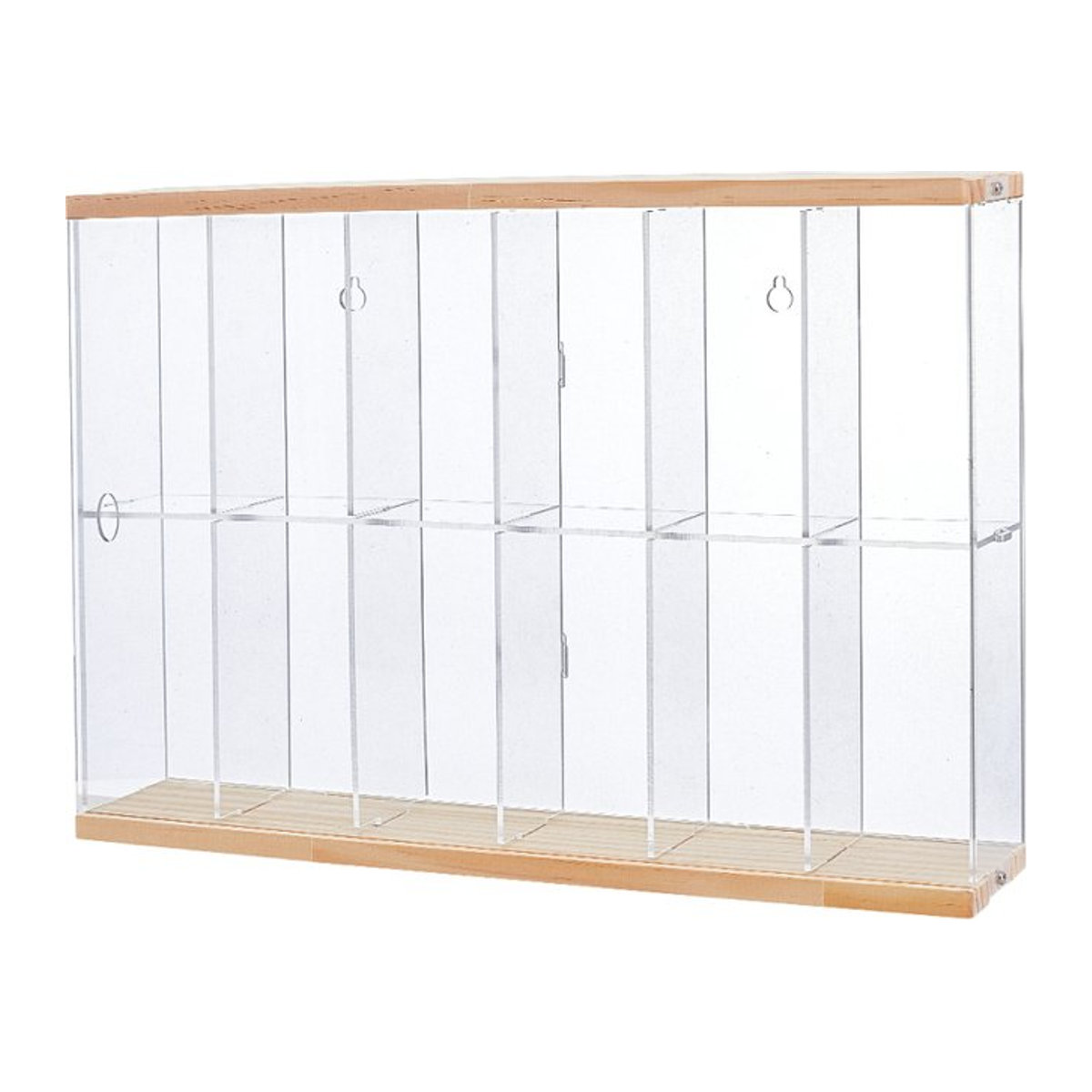 Transparente 2-stufige Acryl-Vitrine für Minifiguren mit schwarzer Basis - Bild 1